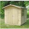 Installed - 7 x 7 (2.05m x 2.04m) - Tongue And Groove - Apex Garden Shed / Workshop - 1 Opening Window - Double Doors - 12mm Tongue And Groove Floor Installation Included