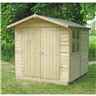 Installed - 7 X 7 (2.05m X 2.04m) - Tongue And Groove - Apex Garden Shed / Workshop - 1 Opening Window - Double Doors - 12mm Tongue And Groove Floor Installation Included