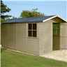 Installed - 13 x 7 (4.03m x 2.05m) - Tongue And Groove Pressure Treated - Apex Shed - 2 Opening Windows - Double Doors - 12mm Tongue And Groove Floor Installation Included