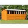 15 X 10 - Dip Treated Overlap - Apex Wooden Garden Shed - 9 Windows - Double Doors