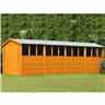 20 X 10 - Dip Treated Overlap - Apex Wooden Garden Shed - 12 Windows - Double Doors