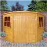 10 x 10 (2.99m x 2.99m) - Tongue And Groove - Corner Wooden Garden Shed / Workshop - 2 Opening Windows - Double Doors - 12mm Tongue And Groove Floor