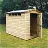 Installed - 8 X 6 (2.39m X 1.79m) - Tongue And Groove Security - Apex Wooden Shed - High Level Windows - Single Door - 12mm Tongue And Groove Floor And Roof Installation Included