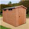 10 x 6 - Tongue And Groove Security - Apex Garden Wooden Shed / Workshop - High Level Windows - Single Door - 12mm Tongue And Groove Floor And Roof 