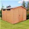 10 X 10 - Tongue And Groove Security - Apex Garden Wooden Shed / Workshop - High Level Windows - Single Door - 12mm Tongue And Groove Floor And Roof