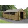 10ft X 20ft Apex Overlap Pressure Treated Shed - Double Door With 8 Windows (3.04m X 6.03m) - Modular