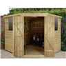 8ft x 8ft Pressure Treated Overlap Corner Shed (3.4m x 2.8m) - Core