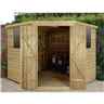 8ft X 8ft Pressure Treated Overlap Corner Shed (3.4m X 2.8m) - Core