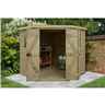 Installed 7ft x 7ft Tongue & Groove Pressure Treated Corner Shed (2.96m x 2.30m) - Core (bs)