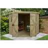 Installed 7ft X 7ft Tongue & Groove Pressure Treated Corner Shed (2.96m X 2.30m) - Core (bs)