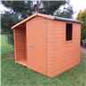 7 x 6 Tongue And Groove Apex Shed With Log Store - Single Door 
