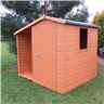 7 X 6 Tongue And Groove Apex Shed With Log Store - Single Door