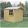 Installed 7 X 7 (1.98m X 2.04m) Pressure Treated Overlap - Apex Wooden Garden Shed - 1 Opening Window - Double Doors - 10mm Solid Osb Floor Installation Included