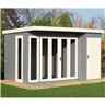 12 x 8 (3.59m x 2.39) - Premier Pent Wooden Summerhouse - 4 Windows - Double Doors - 12mm T&g Walls - Floor - Roof 