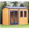 10 x 10 (3.02m x 3.15m) - Premier Reverse Wooden Studio Summerhouse - 2 Windows - Double Doors - 20 Mm Walls