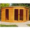 Installed 10 X 10 (2.99m X 2.99m) - Premier Corner Wooden Summerhouse - Double Doors - 12mm T&g Walls - Floor - Roof Installation Included