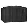 OOS - AWAITING RETURN TO STOCK DATE - 10 X 12 Premier Easyfix – Apex – Metal Shed -Anthracite Grey (3.07m X 3.71m)
