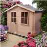 Installed - 2m X 2m Premier Log Cabin With Half Glazed Single Door - Opening Window + Free Floor & Felt (19mm) Installation Included