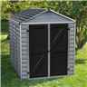 OOS PRE-ORDER 8 X 6 (2.28m X 1.85m) Double Door Apex Plastic Shed With Skylight Roofing