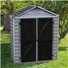 6 X 3 (0.90m X 1.85m) Double Door Apex Plastic Shed With Skylight Roofing
