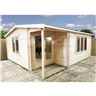 3.6m X 3.9m Premier Home Office Apex Log Cabin (single Glazing) - Free Floor & Felt (34mm)