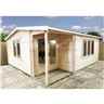 4m x 4.5m Premier Home Office Apex Log Cabin (single Glazing) - Free Floor & Felt (34mm)