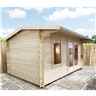 2.4m X 3m Premier Reverse Apex Home Office Log Cabin (single Glazing) - Free Floor & Felt (34mm)