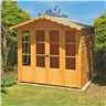 7 x 7 (2.05m x 1.98m) - Premier Wooden Summerhouse - Double Doors - Side Windows - 12mm T&g Walls & Floor