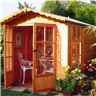 7 X 7 - Premier Pressure Treated Wooden Summerhouse - Double Doors - 1 Opening Window - 12mm T&g Walls - Floor - Roof