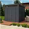 8 X 8 Pent Security Shed - Painted Anthracite - Double Doors - 19mm Tongue And Groove