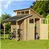 7 X 10 Skylight Shed With Lean To - Double Doors -19mm Tongue And Groove Walls, Floor + Roof