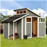 7ft X 10ft Skylight Shed Store - Double Doors -19mm Tongue And Groove Walls, Floor + Roof - Painted With Light Grey