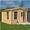 3.4m X 3m Retreat Apex Log Cabin - 19mm Wall Thickness (11 X 10)