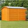 10 x 10 (2.99m x 2.99m) Windowless Dip Treated Overlap Apex Wooden Garden Shed With Double Doors