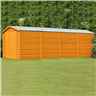 20 x 10 (6.05m x 2.99m) Windowless Dip Treated Overlap Apex Wooden Garden Shed With Double Doors