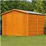 12 X 8 - Windowless Dip Treated Overlap - Apex Garden Shed - Double Doors