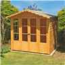 Installed - 7 X 7 (2.05m X 1.98m) - Premier Wooden Summerhouse - Double Doors - Side Windows - 12mm T&g Walls & Floor Includes Installation