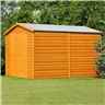 Installed 10 X 10 (2.99m X 2.99m) Windowless Dip Treated Overlap Apex Wooden Garden Shed With Double Doors (11mm Solid Osb Floor) Installation Included