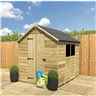 8 X 4  Super Saver Pressure Treated Tongue And Groove Apex Shed + Single Door + Low Eaves + 2 Windows