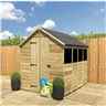 10 x 4  Super Saver Pressure Treated Tongue And Groove Apex Shed + Single Door + Low Eaves + 3 Windows