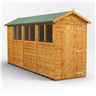 14 x 4 Premium Tongue And Groove Apex Shed - Single Door - 6 Windows - 12mm Tongue And Groove Floor And Roof