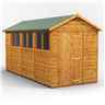14 X 6 Premium Tongue And Groove Apex Shed - Single Door - 6 Windows - 12mm Tongue And Groove Floor And Roof
