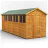 18 x 6 Premium Tongue And Groove Apex Shed - Double Doors - 8 Windows - 12mm Tongue And Groove Floor And Roof