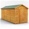 16 x 6 Premium Tongue And Groove Apex Shed - Double Doors - Windowless - 12mm Tongue And Groove Floor And Roof