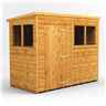 8 x 4 Premium Tongue And Groove Pent Shed - Single Door - 4 Windows - 12mm Tongue And Groove Floor And Roof