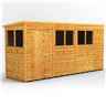 14 x 4 Premium Tongue And Groove Pent Shed - Single Door - 6 Windows - 12mm Tongue And Groove Floor And Roof