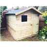 10 X 8 Premier Pressure Treated Tongue And Groove Apex Shed With Higher Eaves And Ridge Height And Single Door + Front Window - 12mm Tongue And Groove Walls, Floor And Roof