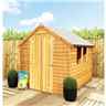 8 X 6 - Super Value Overlap - Apex Garden Wooden Shed - 2 Windows - Double Doors