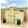 5 X 6  Super Saver Windowless Pressure Treated Tongue & Groove Apex Shed + Double Doors + Low Eaves