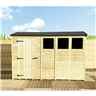 13 X 5  Reverse Super Saver Pressure Treated Tongue And Groove Apex Shed + Single Door + High Eaves 72 + 3 Windows